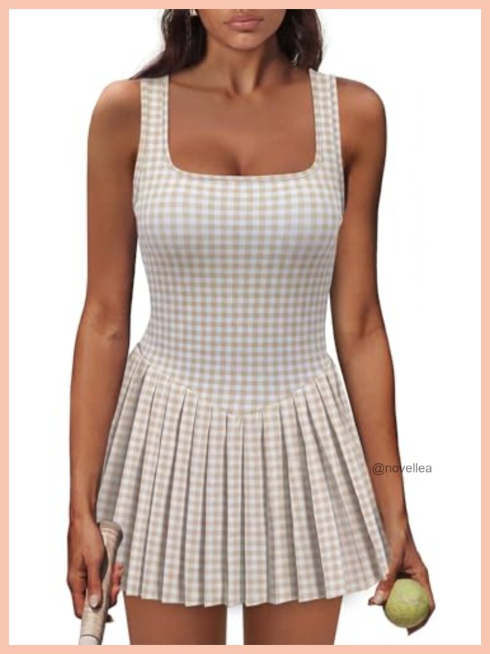 Athletic Dress with Built-in Shorts Sleeveless Tennis Golf Pickleball Dress